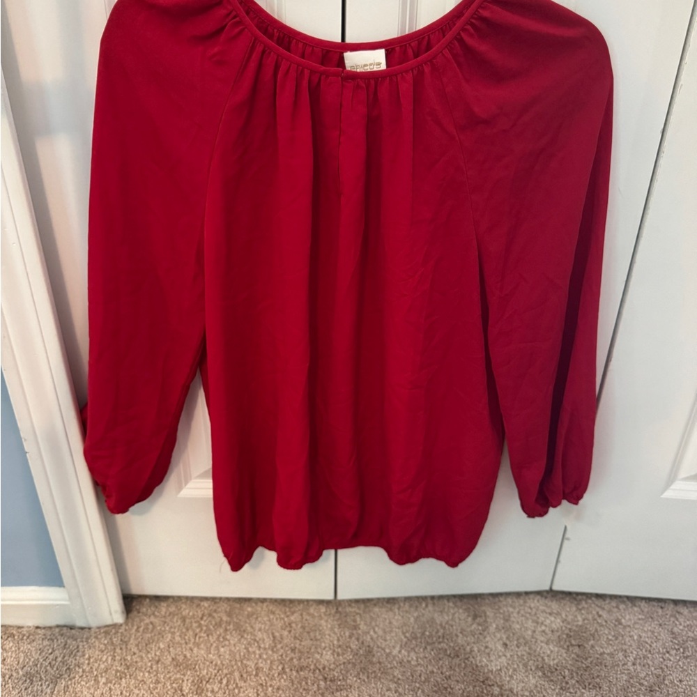 Chic Vibrant Red Blouse